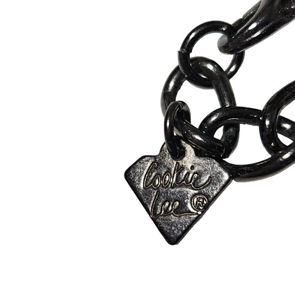 Cookie Lee Elegant Black Clear Disc Beaded Statement Necklace Fashion Jewelry - Picture 8 of 10